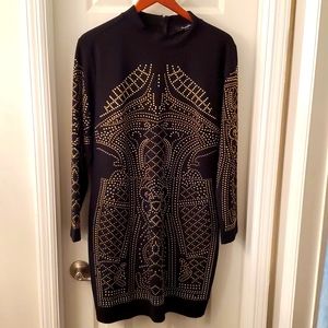 Simply Be Black Bodycon Embellished Dress Size US 14 UK 18